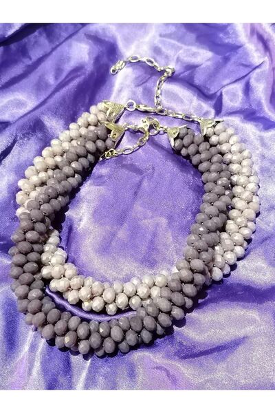 Gia PASTEL RENKLİ PARLAK KOYU TAŞLI KALIN ŞIK TASARIM KOLYE