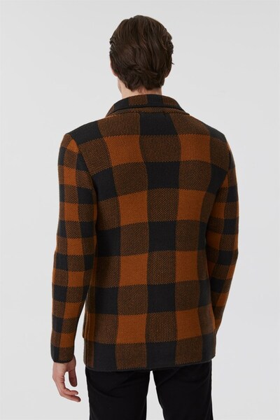 Lee Cooper Alvin Erkek Klasik Yaka Hırka Antrasit-hardal