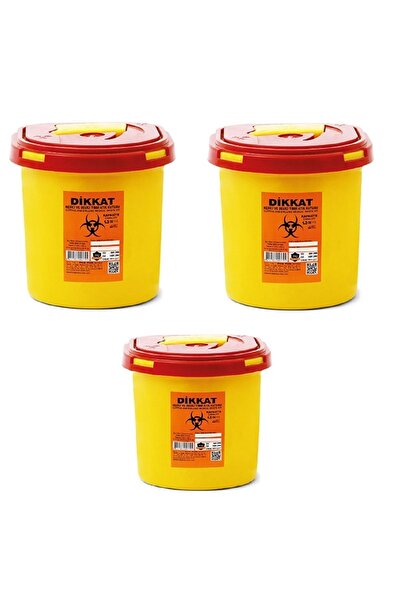 Mavidişdeposu Tıbbi Atık Kutusu 5 Litre 3'lü Set Atık Kovası 3 Adet