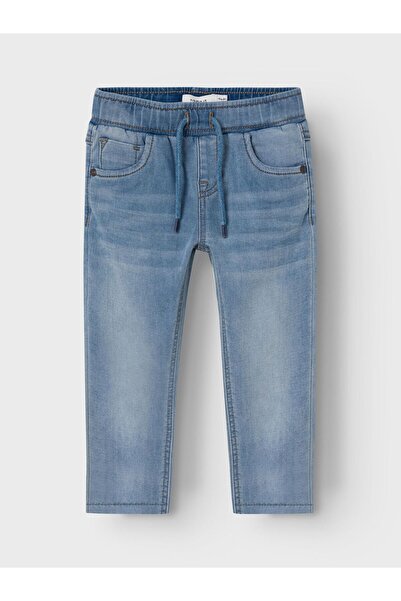 Name it Jeans mit geradem Bein und Sweatstoff