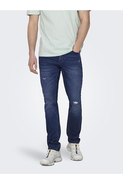Only & Sons Slim Fit Kot Pantolon Onsloom Orta Bel Slim Fit Kot Pantolon