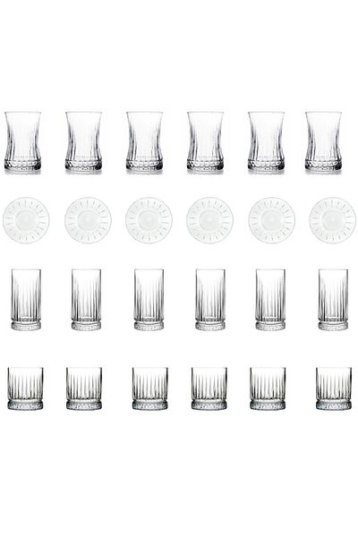Paşabahçe Elysia 24 Piece Soft Drink, Water and Tea Glass Set