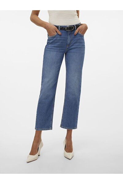 Vero Moda Düz kesim Vmelia Hohe Taille Gerade geschnittene Jeans
