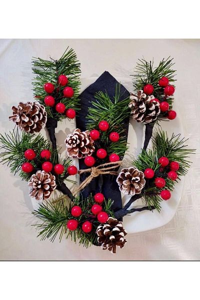 AFRALYAHOME Set of 6 Decorative Christmas Napkin Rings