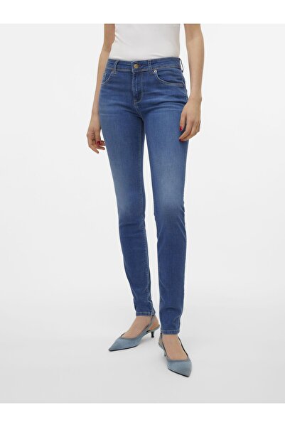 Vero Moda Slim Fit Kot Pantolon Vmlux Orta Bel Slim Fit Kot Pantolon