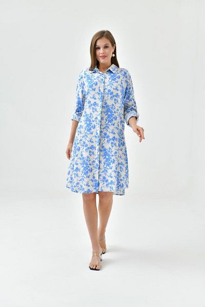 MVStore Blue Viscose Women's Summer Dress