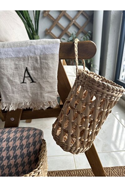 afralya home Hasır Sepet Dekoratif Duvar Süsü Oda Süsü Tasarım Mutfak Banyo 20 Cm Termosluk