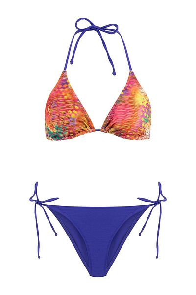 AQUELLA Textured Colorful Triangle Bikini Set