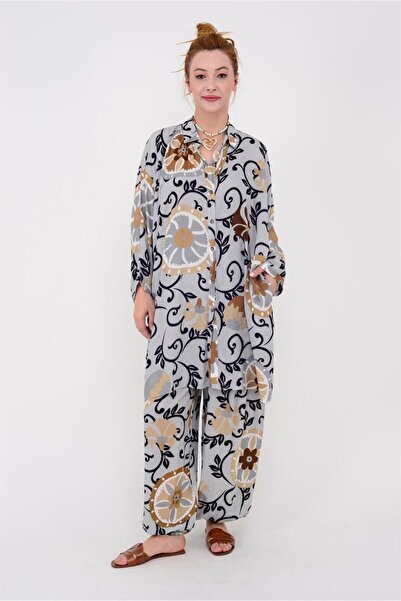 Butik Ayseba PARK MODA CHARK ÇİÇEK DESEN 2'Lİ TAKIM