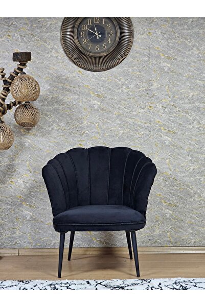 ZAFİR Tekli Papatya Çay Seti Koltuk Siyah Boyalı Sivriltme Ayak, Balkon, Salon, Ofis, Koltuk Takımı