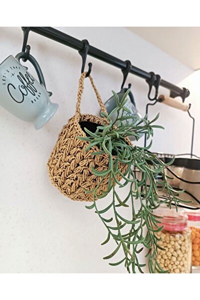 afralya home Ev Dekorasyon Çok Amaçlı Düzenleyici Kağıt Ip Sepet 10 Cm Kaktüs Çiçek Saksılık