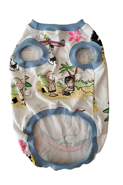 Gobo فستان قطة بأكمام زرقاء منقوشة سنوبي - مقاس صغير/S/ 1