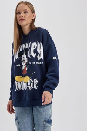 Defacto Coool Disney Mickey Minnie Oversize Fit Kapu onlu Kal n Sweatshirt B2579ax23wn Fiyat Yorumlar Trendyol