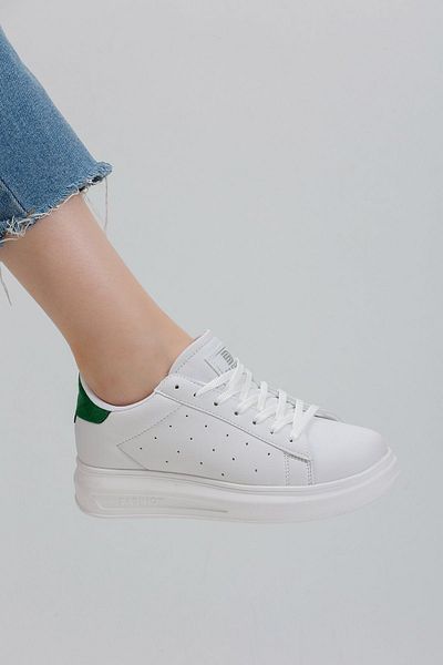 en7 Pantofi De Dama Alb Verde - Model 0156