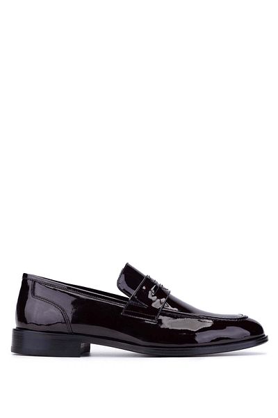 Tamer Tanca Claret Red Patent Leather Genuine Leather Men's Loafers