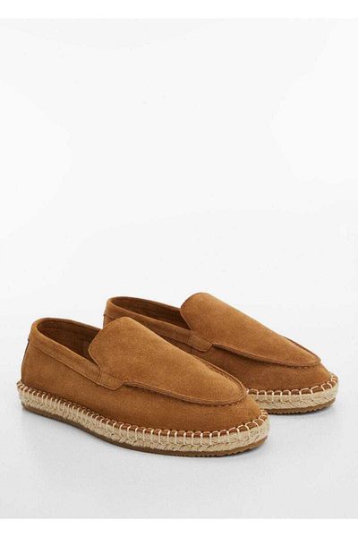 MANGO Man Jute Suede Leather Espadrilles
