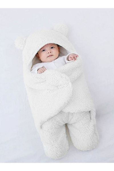 Mai Perla 0 - 12 Months Welsoft Outer Swaddle Baby Blanket with Ears