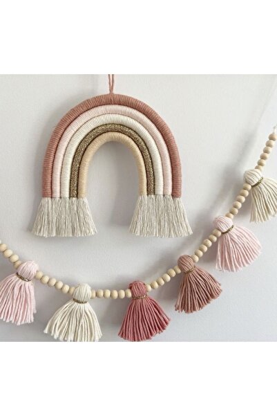 afralya home Bebek / Çocuk Odası Özel Tasarım Gökkuşağı Duvar Süsü - Flama/ba...