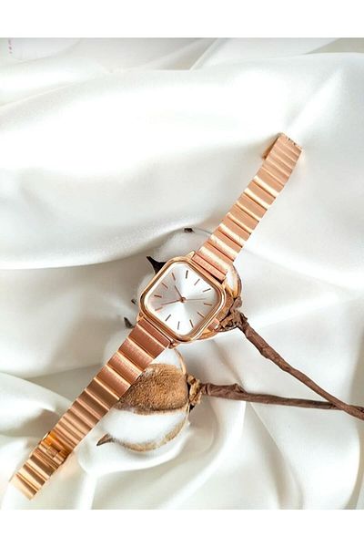 Spectrum Retro Model Rose Gold Color Metal Cord Wrist Watch