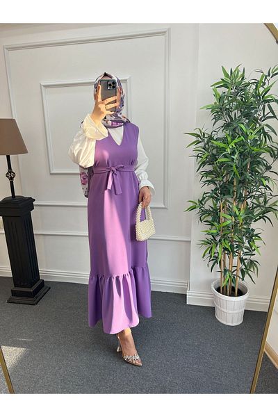 Nisa Nalbantoğlu Λιλά Κρεπ Χιτζάμπ Ζιλέ