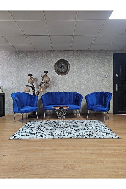 ZAFİR Papatya Çay Seti Koltuk Takımı Krom Sivriltme Ayak, Balkon, Salon, Ofis...