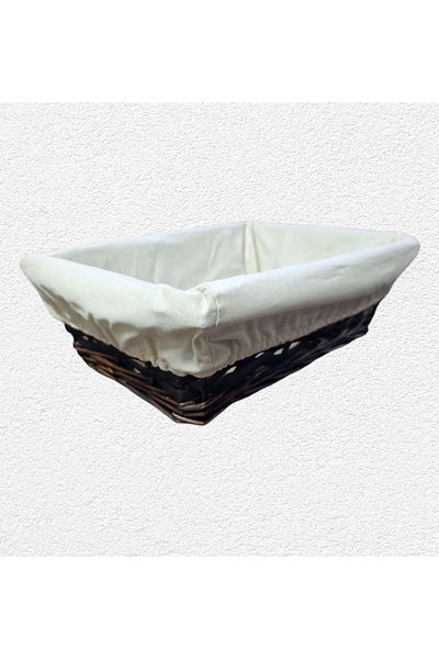 Matar Endüstriyel Mutfak Ekipmanları Rectangular Wicker Bread Basket with Cloth