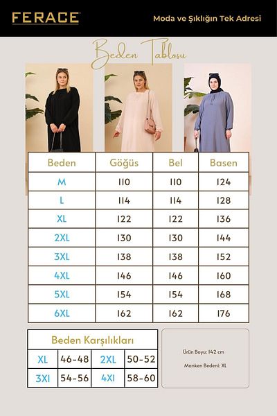Ferace Hijab Comfortable Fit Γυναικείο φόρεμα μεγάλου μεγέθους Πέτρα βισκόζης