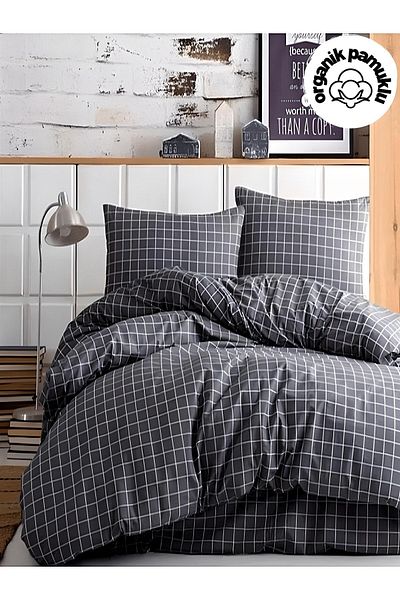 Lotusline Home Minikaro - Σετ Παπλωματοθήκη Διπλό Βαμβακερό, Χωρίς Σεντόνια
