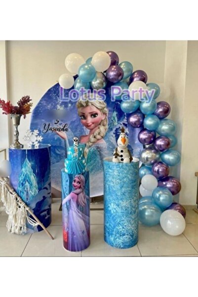 LOTUS PARTY Комплект от 50 балона с тема Елза, син, бял, хром, сребрист, хром...