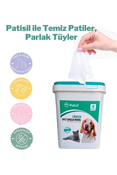 Patisil Evcil Hayvan Tüy Ve Pati Temizleme Mendili 400'lü Kova