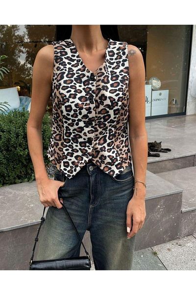 Diemmood Leopard Pattern Vest