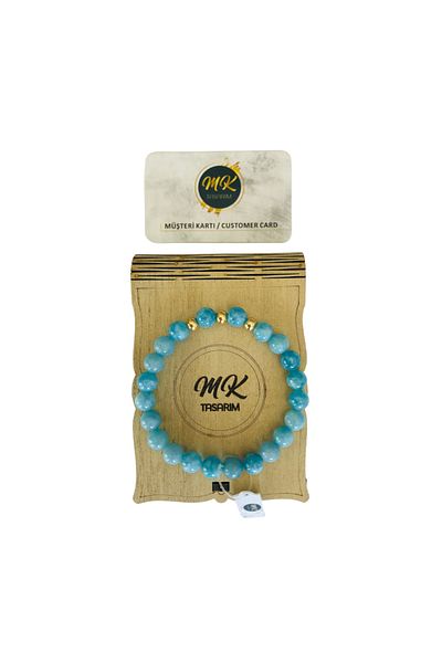 MK tasarım Real Blue Quartz Stone - Bracelet MKT34001