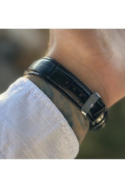 Show Time LEATHER MEN'S WRIST WATCH