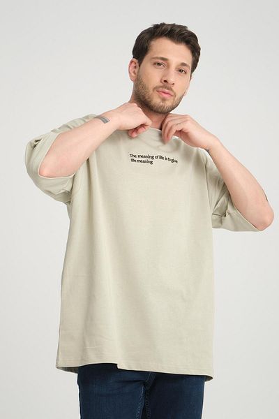 Rocqerx Μονό Τζέρσεϊ T-Shirt R-5806 με κεντημένο κείμενο και λεπτομέρεια μπαλωμάτων στην πλάτη