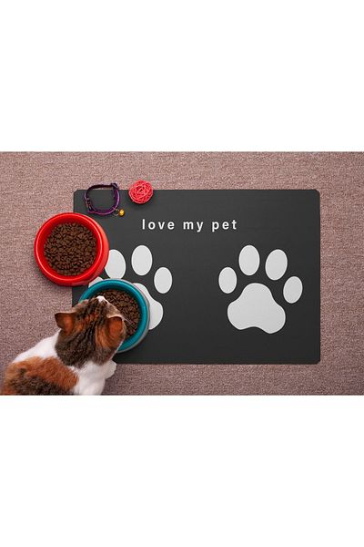 MARSA 50x30 Machine Washable Cat-Dog Pet Food and Water Coaster