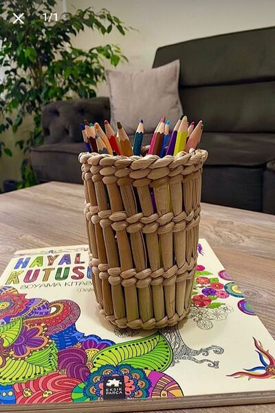 MİEN HOME Suport multifuncțional pentru stilou din răchită 10x10