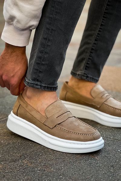 remss Ανδρικά Loafer παπούτσια Robert RS615 Suede Mink