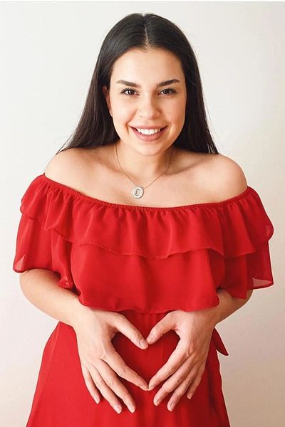Bersi Butik Women's Red Carmen Collar Chiffon Dress