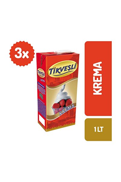 Tikveşli Krema - 1 lt x 3 Adet