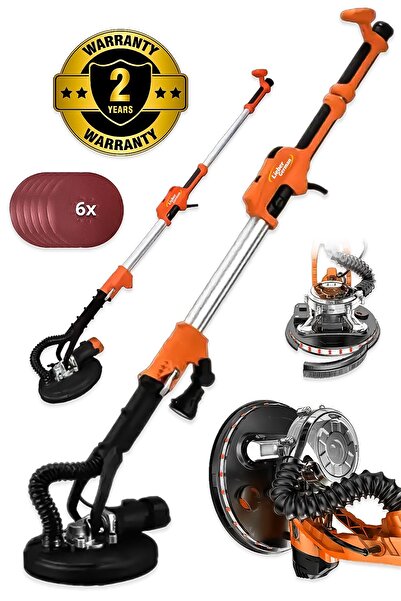 Lieber German Teknoloji Lgzm1000 Yüksek Tork Led Işıklı Kendinden Vakumlu Sıva Alçıpan Duvar Zımparalama Makinesi