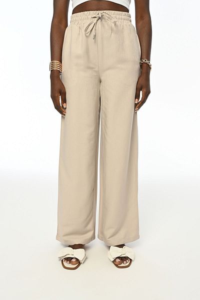 Orfeo Negro Comfortable Molded Wide Leg Trousers with Elastic Waist