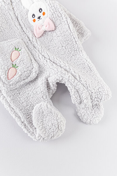 Babymod Rabbit Figured Lamb Welsoft Baby Girl Jumpsuit