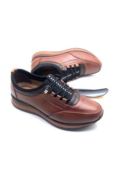 Derilax Men's Brown Genuine Leather Full Orthopedic Shoes