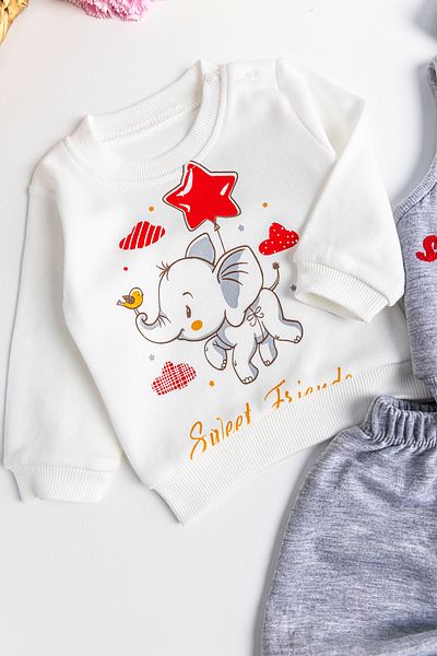 Babymod Baby Girl Set with Elephant Figure and Triple Vest
