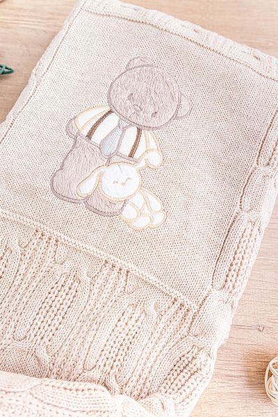 Babymod Teddy Bear Figured Knitwear Baby Blanket