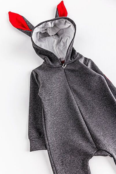 Begisa Baby Girl/Boy Jumpsuit with Rabbit Ears and Front Zipper