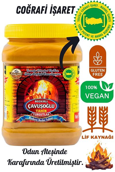 Bozkırlı Çavuşoğlu Double Roasted No Bran Steppe Tahini 930 Gr Çavuşoğlu Grape Molasses 1000 Gr