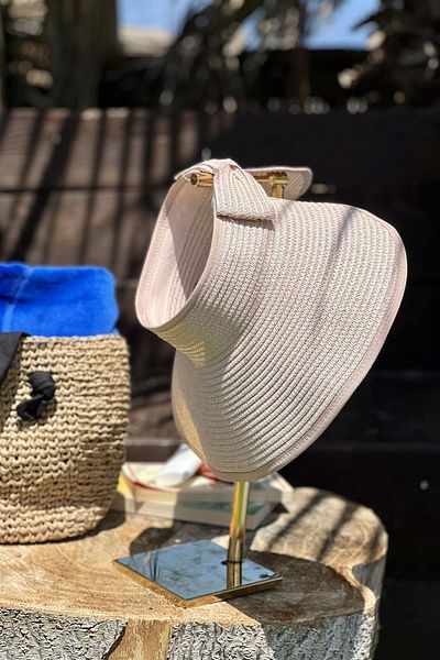 Marina Straw Visor Hat Powder - 14624