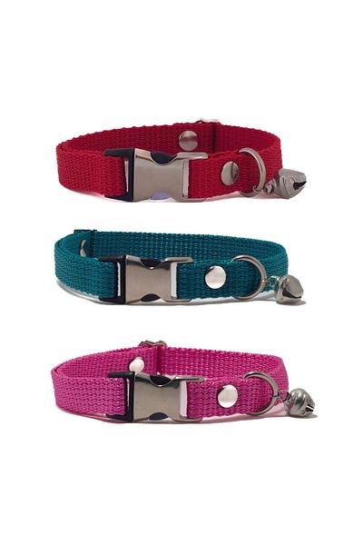Pompiti Pack of 3 Adjustable and Sound Bell-Cat Collar