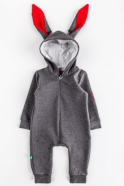Begisa Baby Girl/Boy Jumpsuit with Rabbit Ears and Front Zipper